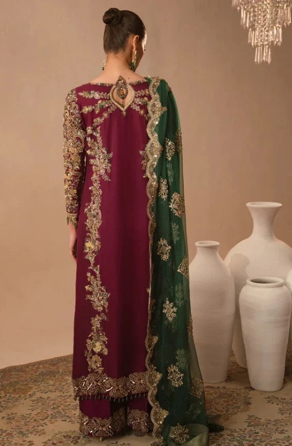 Abeera Usman - Burgundy Dusk Pakistani fashion outfit in burgundy…